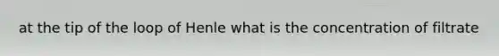 at the tip of the loop of Henle what is the concentration of filtrate