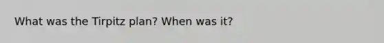 What was the Tirpitz plan? When was it?