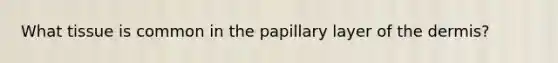 What tissue is common in the papillary layer of <a href='https://www.questionai.com/knowledge/kEsXbG6AwS-the-dermis' class='anchor-knowledge'>the dermis</a>?