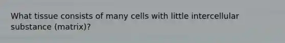 What tissue consists of many cells with little intercellular substance (matrix)?