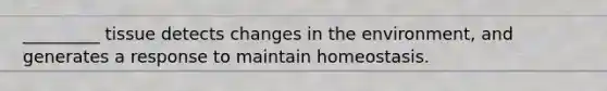 _________ tissue detects changes in the environment, and generates a response to maintain homeostasis.