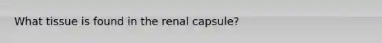 What tissue is found in the renal capsule?