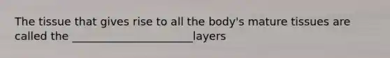 The tissue that gives rise to all the body's mature tissues are called the ______________________layers