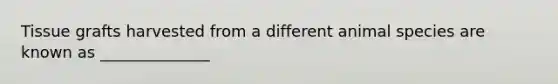 Tissue grafts harvested from a different animal species are known as ______________