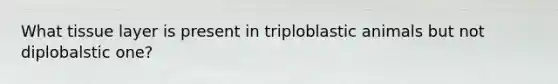 What tissue layer is present in triploblastic animals but not diplobalstic one?