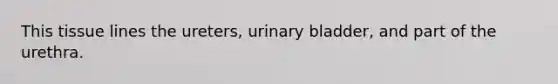 This tissue lines the ureters, urinary bladder, and part of the urethra.