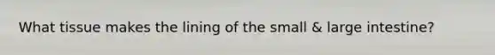 What tissue makes the lining of the small & <a href='https://www.questionai.com/knowledge/kGQjby07OK-large-intestine' class='anchor-knowledge'>large intestine</a>?