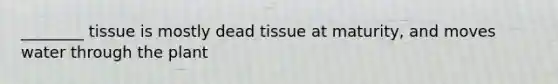 ________ tissue is mostly dead tissue at maturity, and moves water through the plant