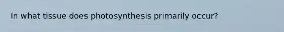 In what tissue does photosynthesis primarily occur?