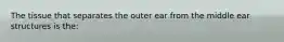 The tissue that separates the outer ear from the middle ear structures is​ the: