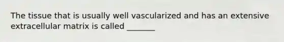 The tissue that is usually well vascularized and has an extensive extracellular matrix is called _______