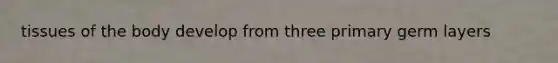 tissues of the body develop from three primary germ layers