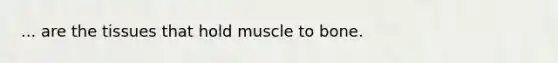 ... are the tissues that hold muscle to bone.