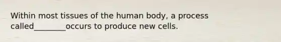 Within most tissues of the human body, a process called________occurs to produce new cells.