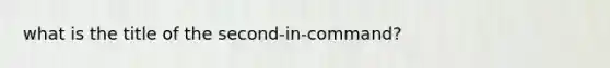 what is the title of the second-in-command?