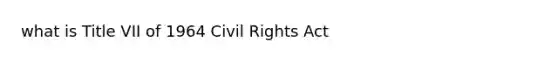 what is Title VII of 1964 Civil Rights Act