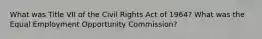 What was Title VII of the Civil Rights Act of 1964? What was the Equal Employment Opportunity Commission?