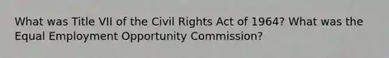 What was Title VII of the Civil Rights Act of 1964? What was the Equal Employment Opportunity Commission?