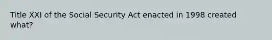 Title XXI of the Social Security Act enacted in 1998 created what?