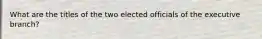 What are the titles of the two elected officials of the executive branch?