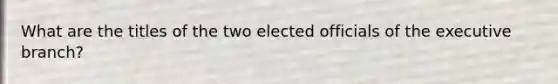 What are the titles of the two elected officials of the executive branch?