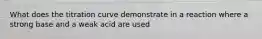 What does the titration curve demonstrate in a reaction where a strong base and a weak acid are used