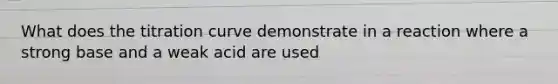 What does the titration curve demonstrate in a reaction where a strong base and a weak acid are used