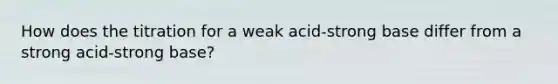 How does the titration for a weak acid-strong base differ from a strong acid-strong base?