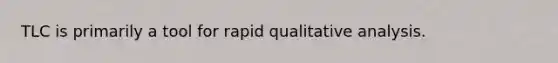 TLC is primarily a tool for rapid qualitative analysis.