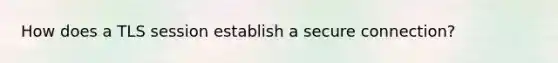 How does a TLS session establish a secure connection?