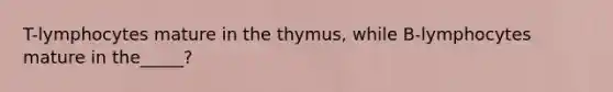 T-lymphocytes mature in the thymus, while B-lymphocytes mature in the_____?