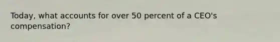 Today, what accounts for over 50 percent of a CEO's compensation?