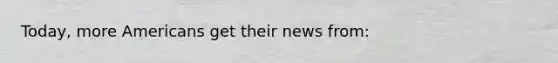 Today, more Americans get their news from: