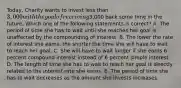 Today, Charity wants to invest less than 3,000 with the goal of receiving3,000 back some time in the future. Which one of the following statements is correct? A. The period of time she has to wait until she reaches her goal is unaffected by the compounding of interest. B. The lower the rate of interest she earns, the shorter the time she will have to wait to reach her goal. C. She will have to wait longer if she earns 6 percent compound interest instead of 6 percent simple interest. D. The length of time she has to wait to reach her goal is directly related to the interest rate she earns. E. The period of time she has to wait decreases as the amount she invests increases.