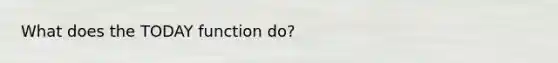What does the TODAY function do?