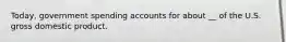 Today, government spending accounts for about __ of the U.S. gross domestic product.