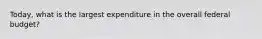 Today, what is the largest expenditure in the overall federal budget?