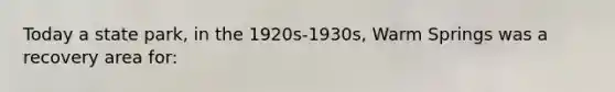 Today a state park, in the 1920s-1930s, Warm Springs was a recovery area for: