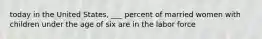 today in the United States, ___ percent of married women with children under the age of six are in the labor force