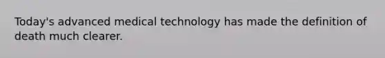 Today's advanced medical technology has made the definition of death much clearer.