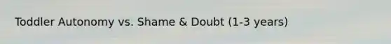 Toddler Autonomy vs. Shame & Doubt (1-3 years)