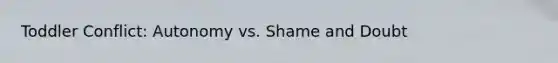 Toddler Conflict: Autonomy vs. Shame and Doubt