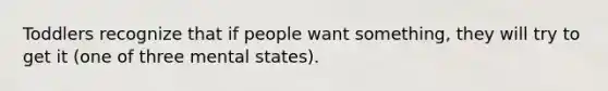 Toddlers recognize that if people want something, they will try to get it (one of three mental states).