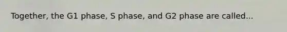 Together, the G1 phase, S phase, and G2 phase are called...