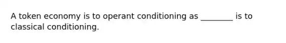 A token economy is to operant conditioning as ________ is to classical conditioning.