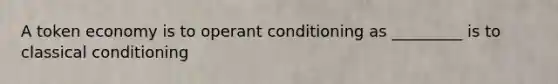 A token economy is to operant conditioning as _________ is to classical conditioning