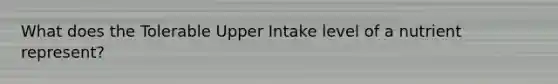 What does the Tolerable Upper Intake level of a nutrient represent?