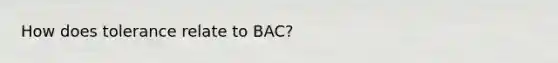 How does tolerance relate to BAC?