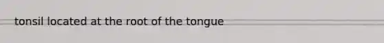 tonsil located at the root of the tongue