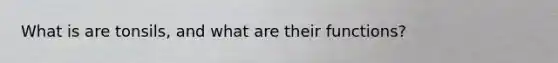 What is are tonsils, and what are their functions?